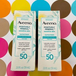 Aveeno sensitive skin sunscreen NWT spf 50 2 pack
